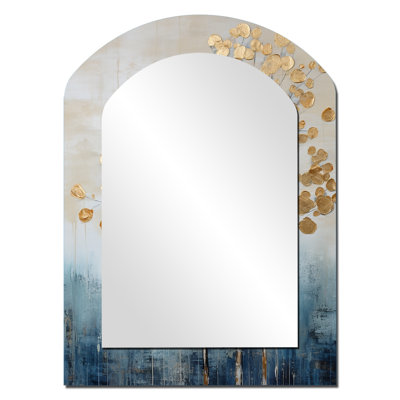 Miroir mural doré et bleu Harmony IV