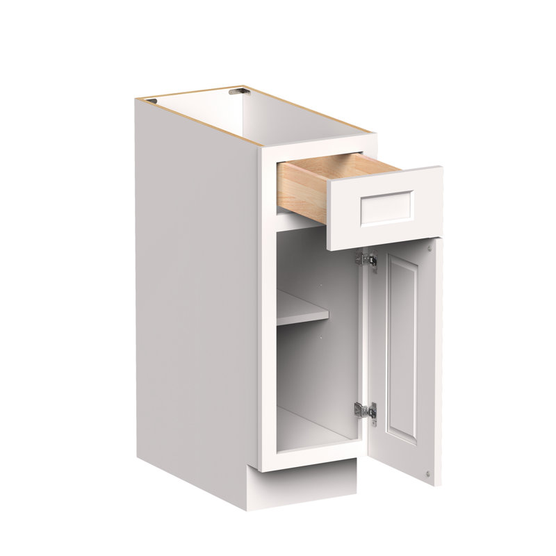 CASAINC Ready-to-Assemble Kitchen Cabinet Base Cabinet, Ivory White, 12"