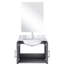 24 po De salle de bain W gris foncé avec comptoir en marbre, miroir 18 po et robinet - comptoir, teinture fonctionnelle-728748100