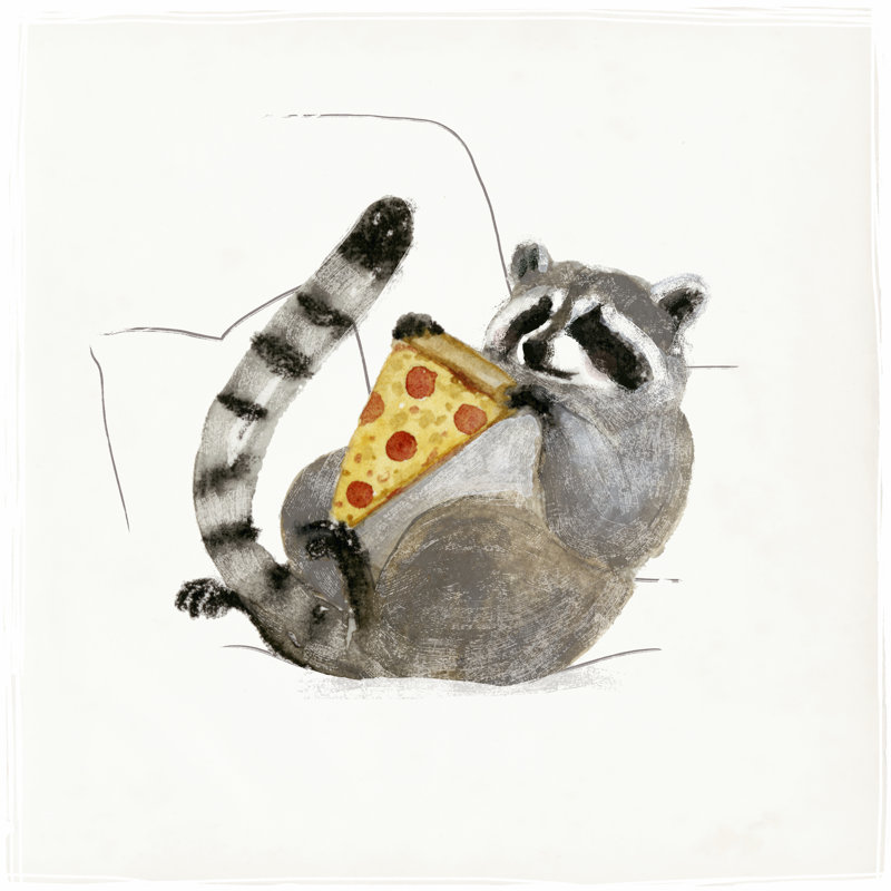Rascally Raccoon II by Victoria Barnes - Wrapped Canvas Painting, 76cm H x 76cm W x 3.8cm D