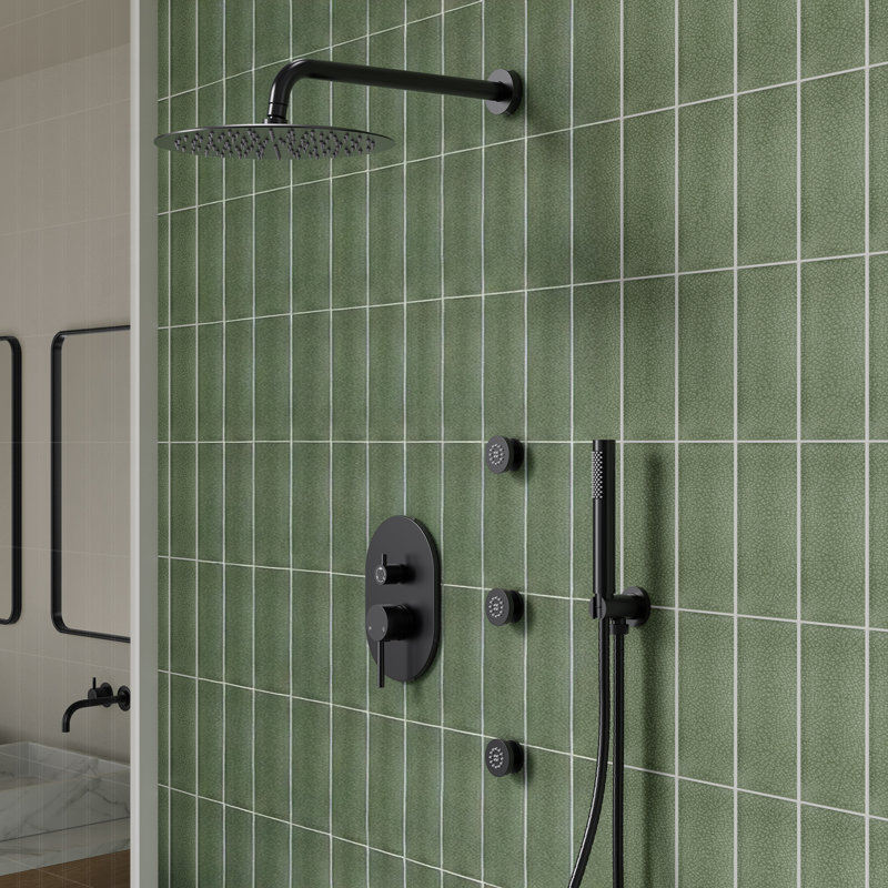 Rainfall Shower System 12" High-Pressure Shower Head with Handheld Shower