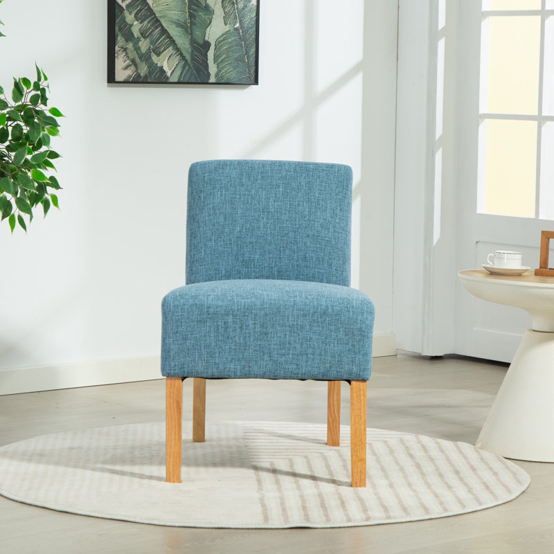 Selina Fabric Armless Accent Chair, Teal