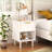 Modern White 1-Drawer Nightstand with Open Shelf &amp; Gold Handle