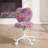 Upholstered Swivel Kids Desk Chair Adjustable Height Teen Task Chair, Faux Fur Kids Computer Chair, Students Study Chair Leopard-967981714-967981713