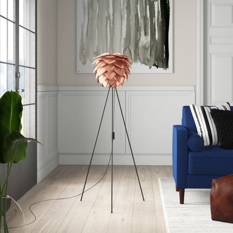 52.4'' Tripod Floor Lamp, Black, White