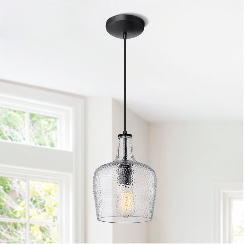 Luminaire suspendu simple à 1 lumière Weisend, Nickel brossé