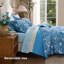 Couvre-lit Literie Floral - édredon réversible à motif floral bleu, couvre-lit léger et matelassé en microfibre-124979666
