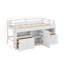 Lit mezzanine simple avec 4 tiroirs, armoire et tablettes-1029328836