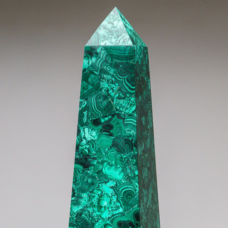 Large Genuine Polished Malachite Obelisk (16.5 Lbs), Emerald