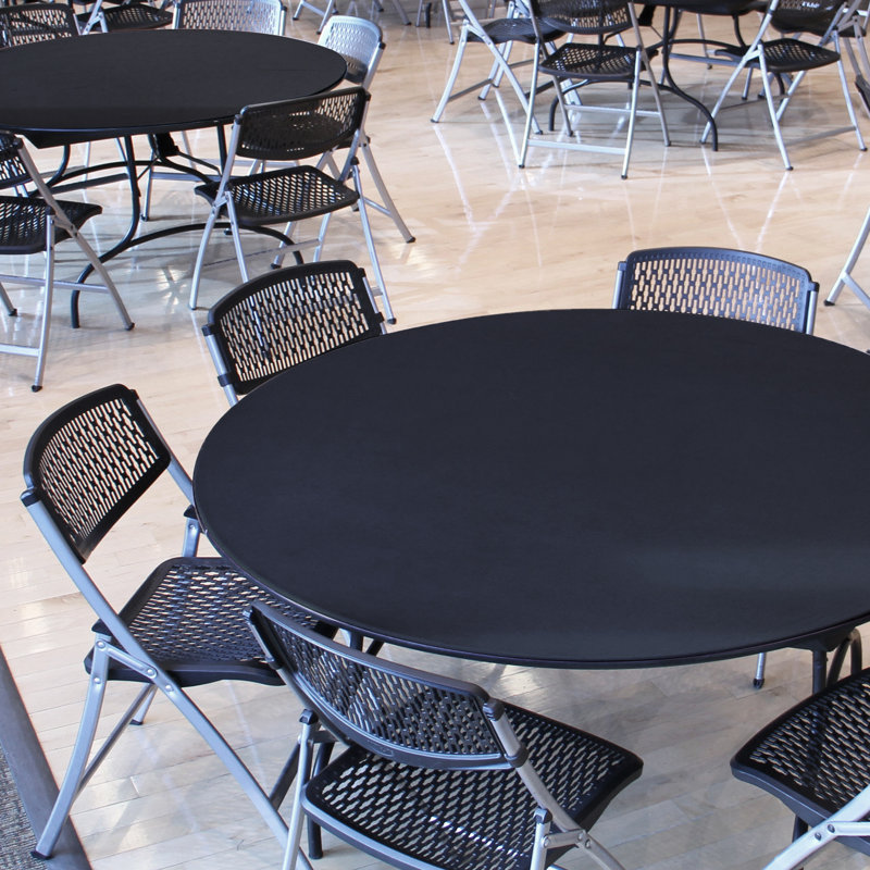 60'' Circular Banquet Table, Black
