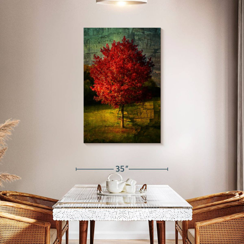 Harnek Red Autumn Tree, 45" H x 30" W