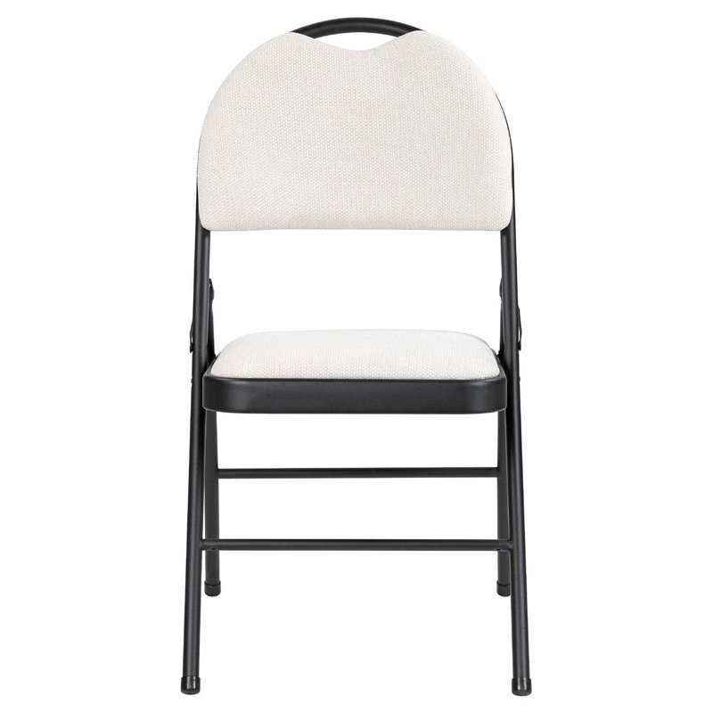 Fabric Padded Stackable Folding Chair Folding Chair, Black