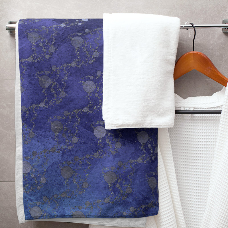 Serviette de bain Planets and Stars, Dégradé bleu