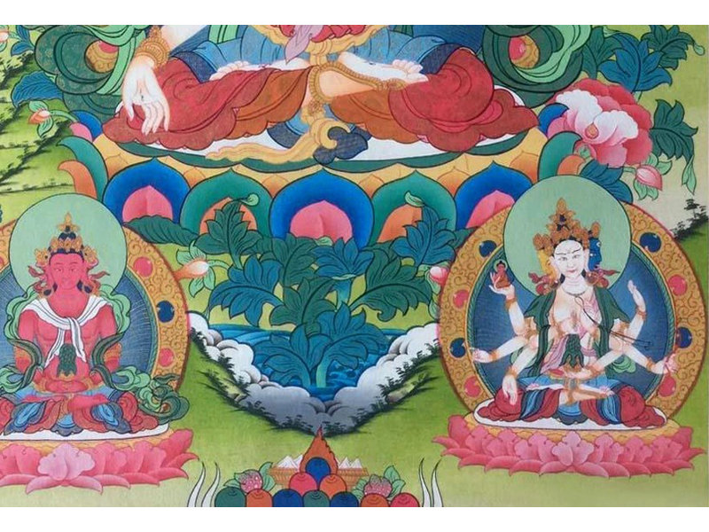 Déesse blanche Tara Thangka (Brocadeless Thangka)