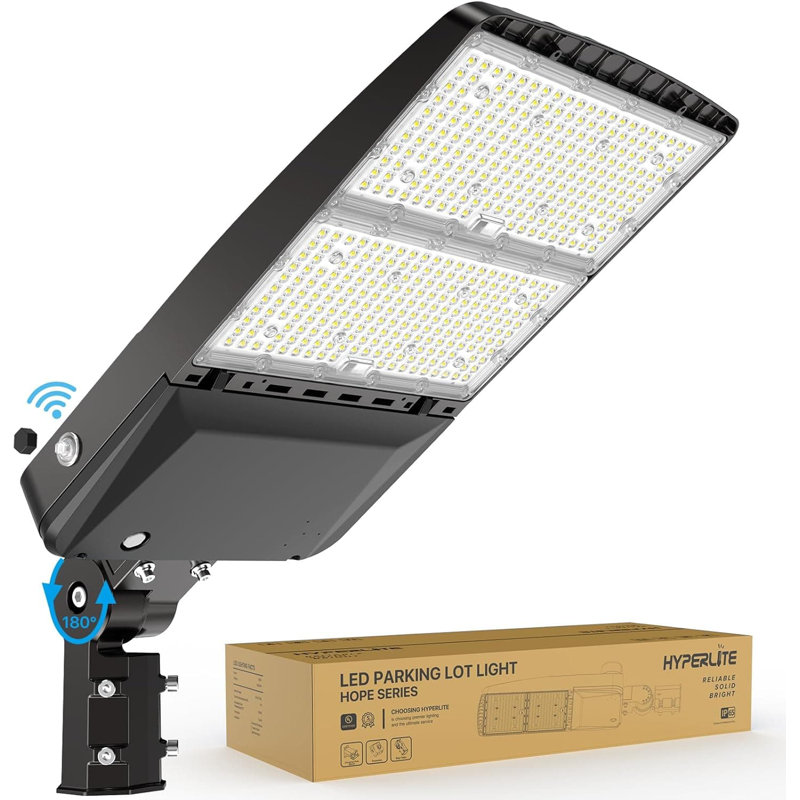 Éclairage de 300 DEL à DEL, 45 000 lm (1 200 W HPS équivalent), lumière du jour de 5 000 K, IP65 imperméable, photocellule du crépuscule à l'aube, support de fixation réglable pour éclairage extérieur