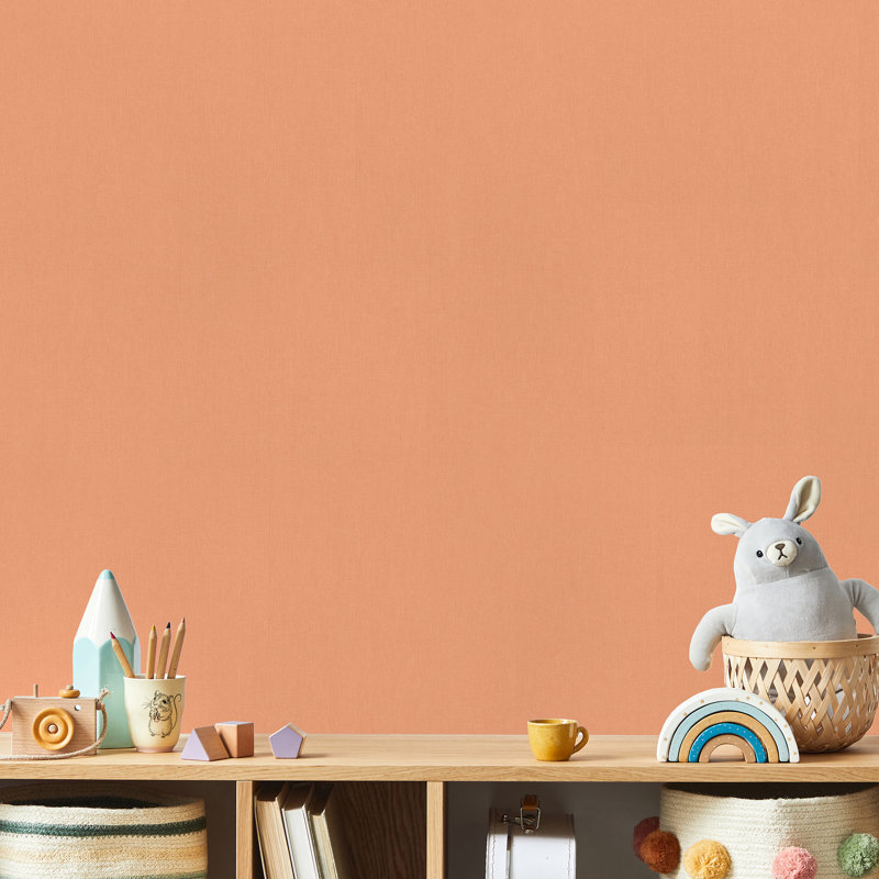Papier peint en lin fin, Orange