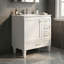 Armoire de rangement 30 po avec porte à fermeture douce et 3 tiroirs blancs-1504593689
