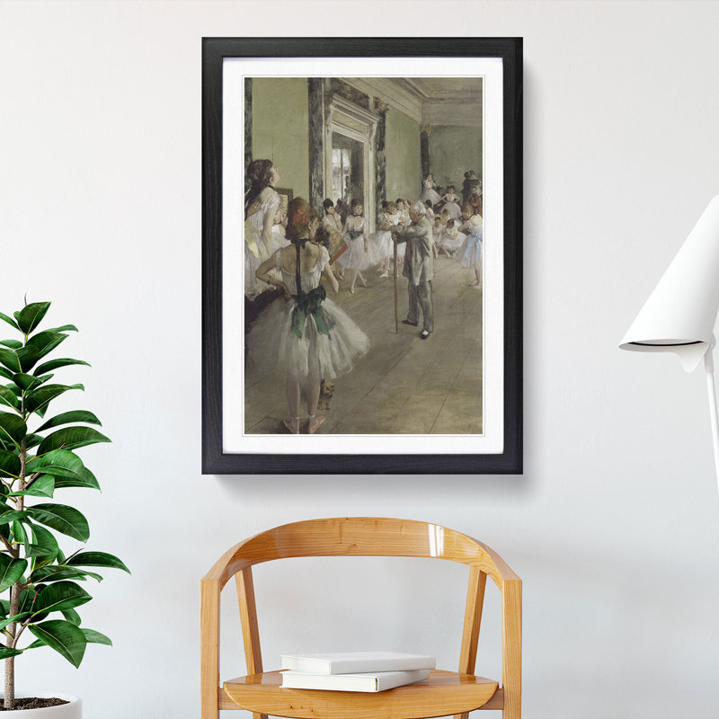The Ballet Class Vol.1 by Edgar Degas - Picture Frame Painting, 65cm H x 48cm W x 2cm D, Black