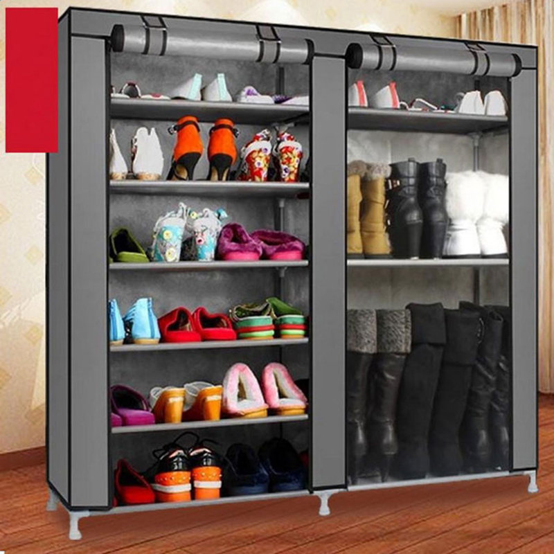 27 Pair Shoe Storage Cabinet, Gray