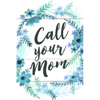 Call Mom Floral - Art textuel sur toile tendue