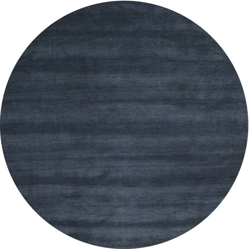 Tapis de zone noire contemporaine, Rond 5 pi