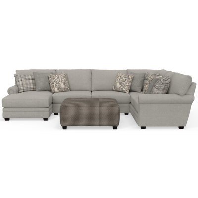 Livingston - 3pc Sectional With Comfort Coil Seating, 9 Included Accent Pillows And 1 Included 45" Cocktail Ottoman