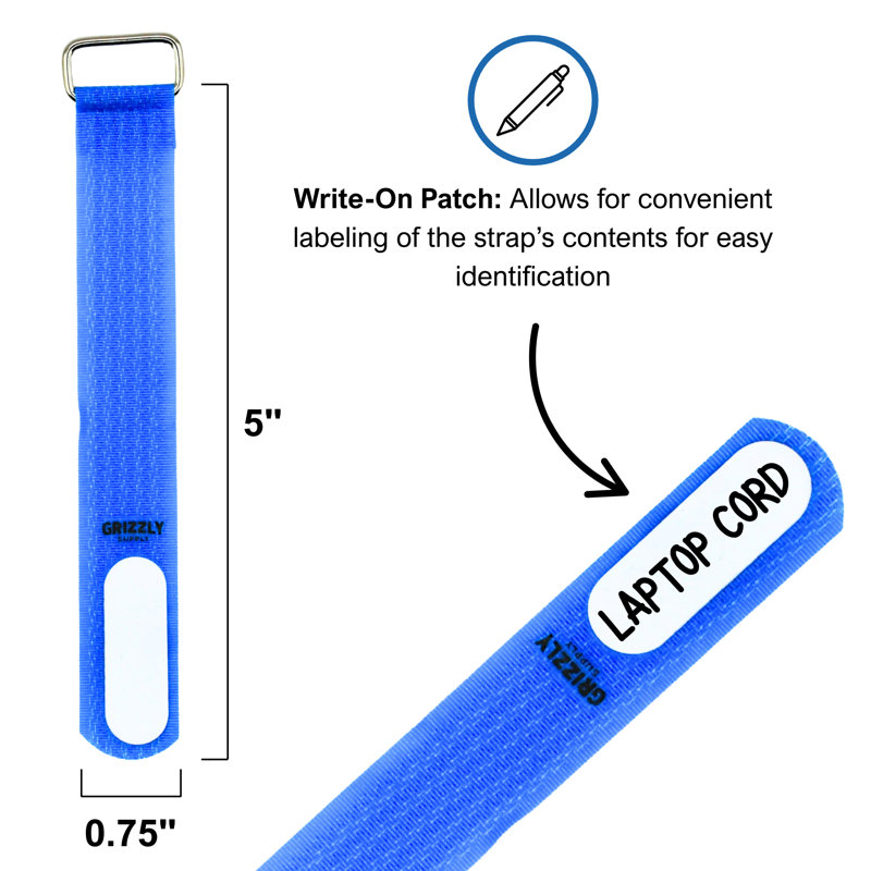5" Hook and Loop Cinch Strap 10/pk