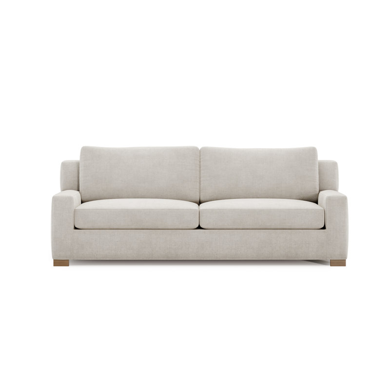 84'' Upholstered Sofa, 84", Supreme Ivory, Walnut