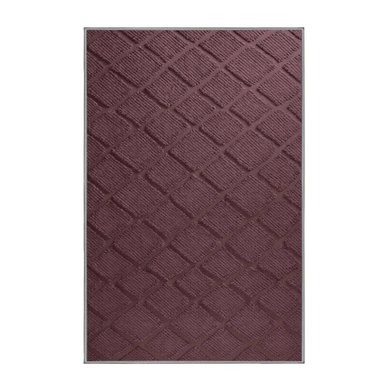 Machine Washable Trellis Brown Area Rug, Rectangle 4pi x 6 pi