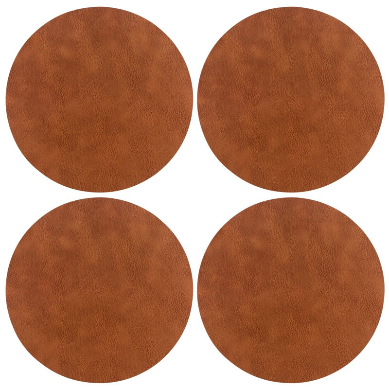 Niwako Faux Leather Soilid Colour Round Placemat