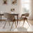 4" Thick Cushion Upholstered Dining ArmChair with Wood-Look Metal Leg-1647748736