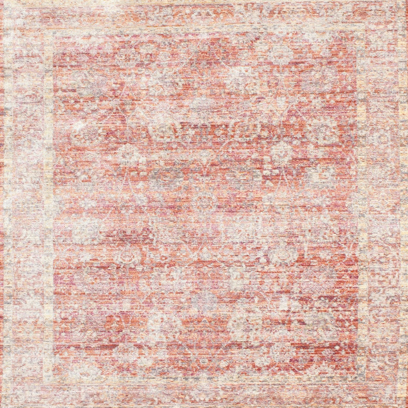 Tapis oriental rouge Carlee, Rond 8 pi