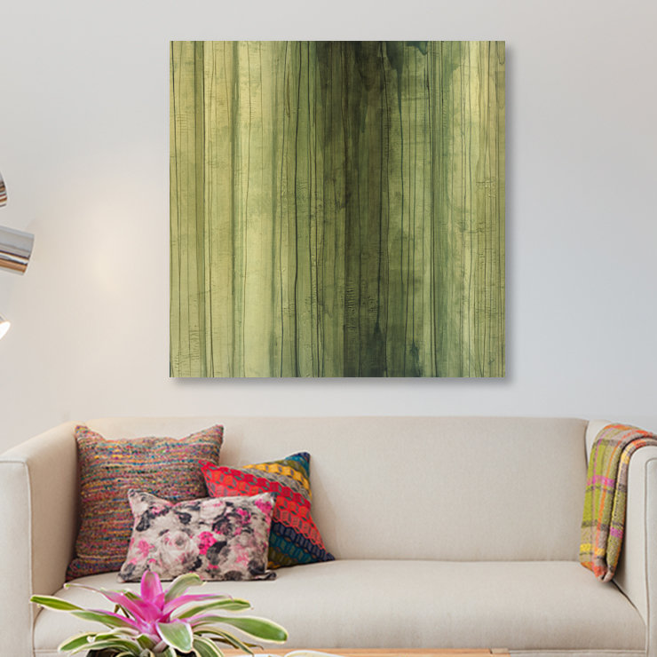 «Shades of Sage», reproduction sur toile, H 37 po x l 37 po x P 1,5 po, Pas de tapis, Toile tendue