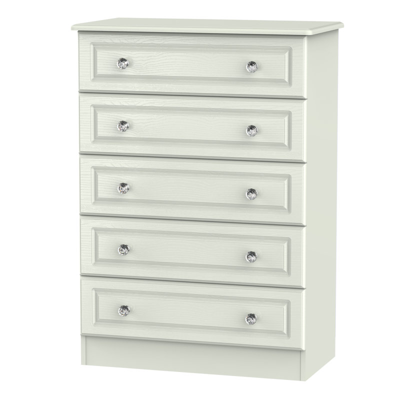 Fully Assembled Asphodèle 5 Drawer Chest, Kaschmir Ash