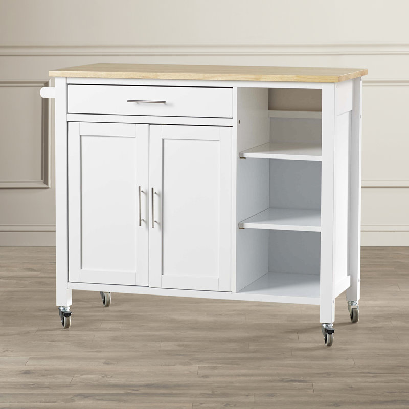 Landau Solid Wood Top Kitchen Cart