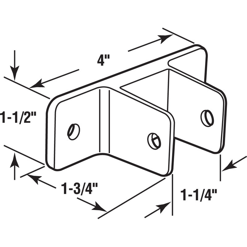 Two Ear Wall Bracket, 1-1/4 In., Mini, With Fasteners, Chrome