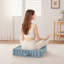 Coussin décoratif luxueux bleu turquoise avec tissu en chenille texturé - Coussin décoratif de 24 po x 24 po pour le salon, la chambre à coucher et le vestibule-112963892