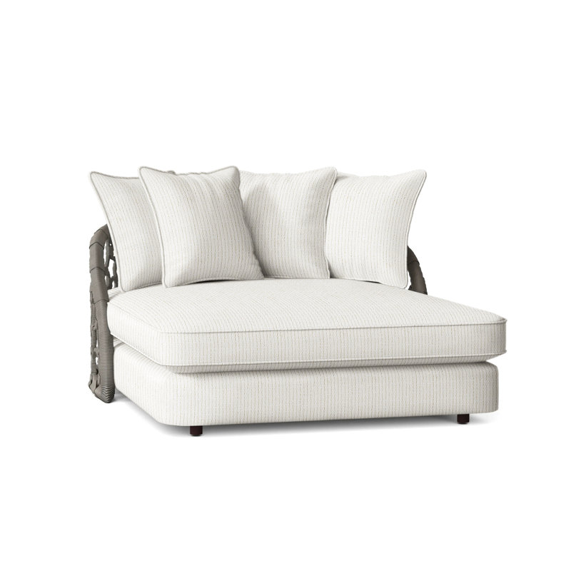 Bali Wicker 57"-Wide Patio Daybed With Cushions, Cream Outdoor Poly 6070-002