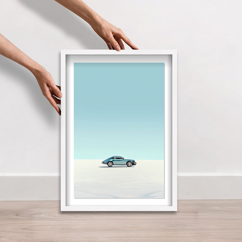 Carrera in Salt Flats Shadowbox by Oliver Gal, 25.5" H x 17.5" W, White