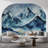 Abstract Blue Alpine Mountain Wall Mural-1074554316