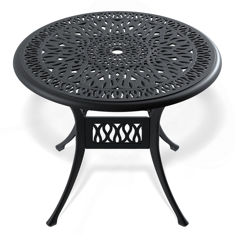 Table de salle à manger élégante en fonte d'aluminium pour les rassemblements en plein air et la détente