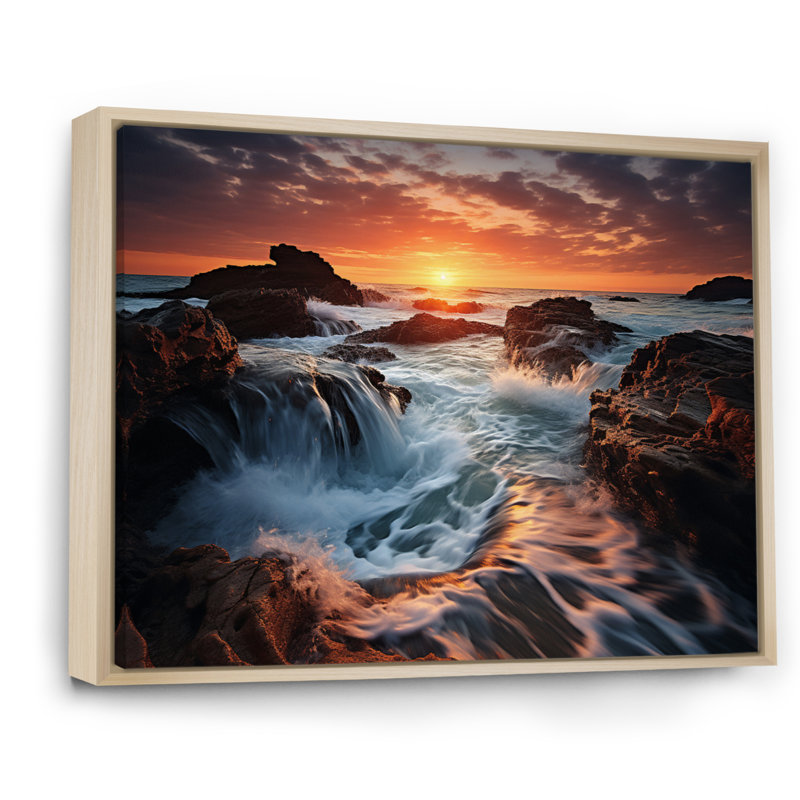 «Sunset Horizon V», reproduction sur toile, H 24 po x l 32 po x P 1 po, Cadre naturel flottant