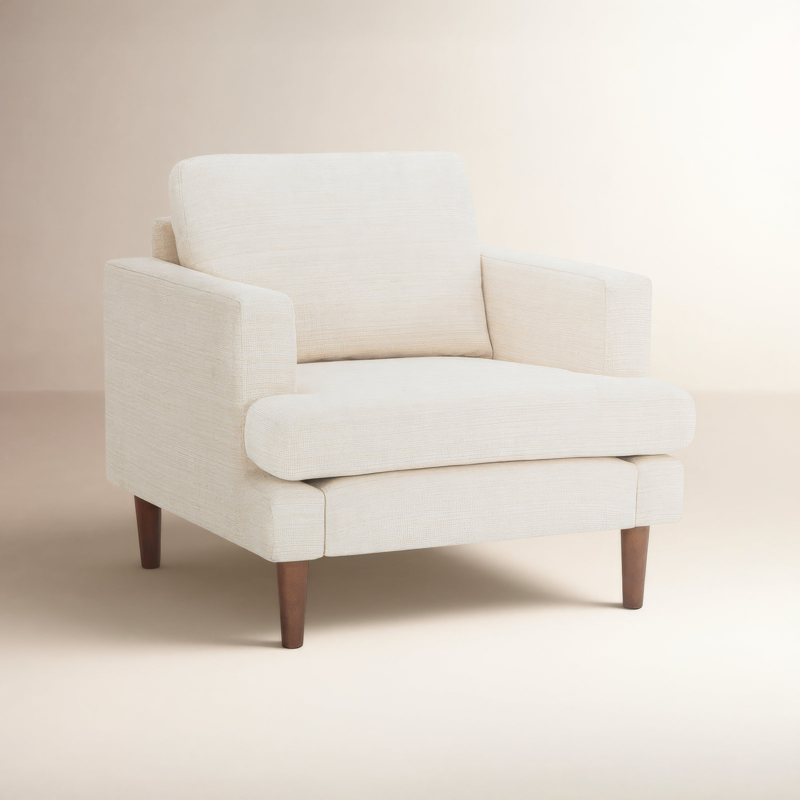 Laguna Oak and Pine Armchair, Cream Performance Basketweave