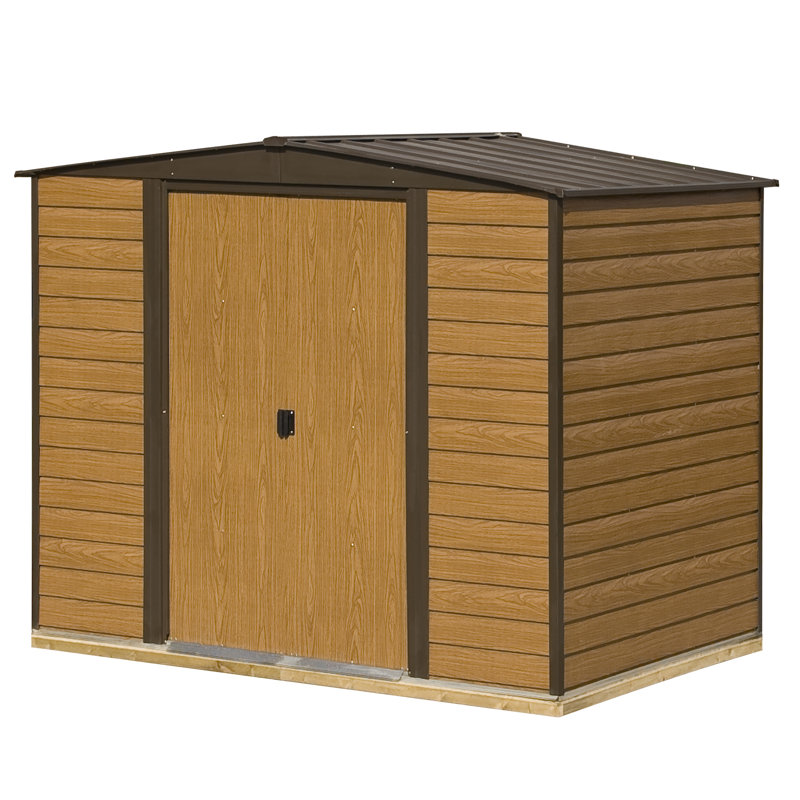 Rowlinson Woodvale Metal Apex Shed 8x6, Yes, 8'x 6'