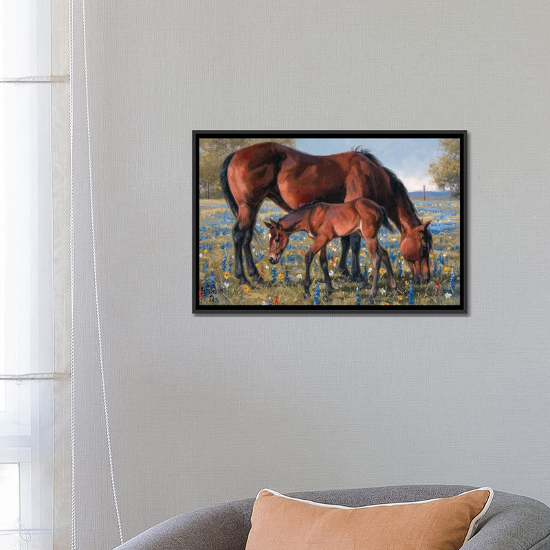 « wildflower », impression sur toile tendue, H 18 po x l 26 po x P 1,5 po, Toile encadrée noire, Pas de tapis