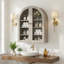 Solid Wood Oval Accent Cabinet-1694448497