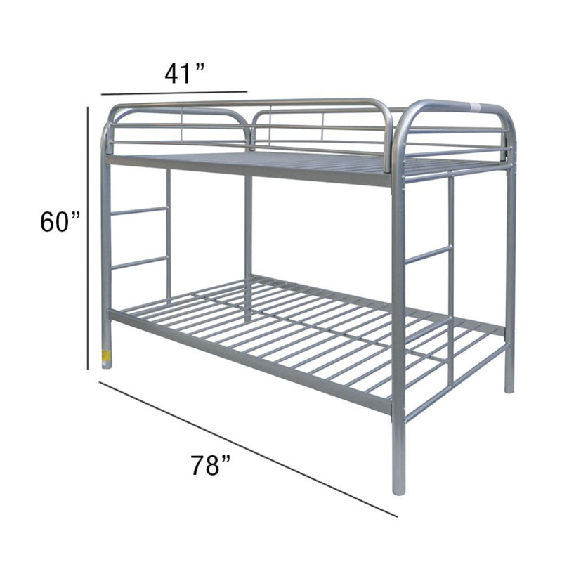 Aavi Kids Twin Bunk Bed, Silver