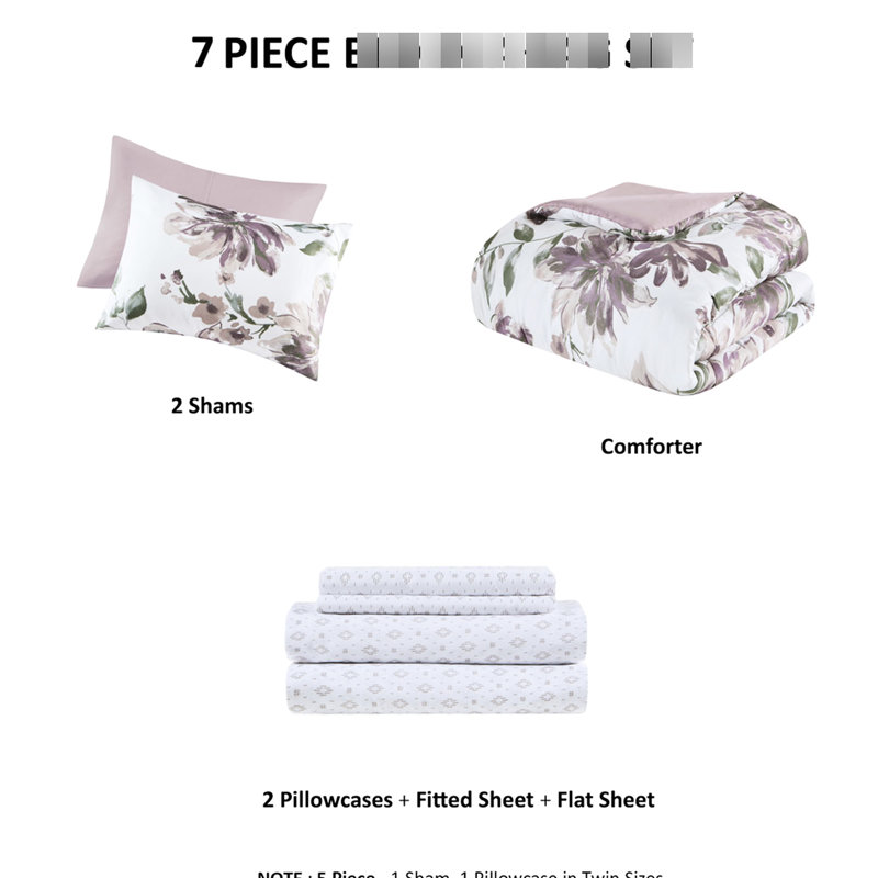 Grand lit dans un sac - mauve, feuilles de taupe avec taupe, Mauve, Édredon de grande taille et 5 pièces supplément