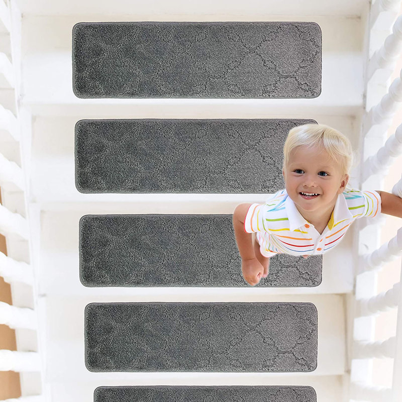 Tapis d'escalier, gris, 7 pièces incluses