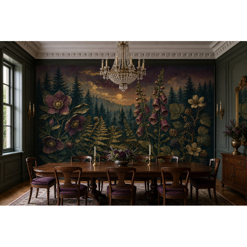 Décoration murale Twilight Forest, 160 po x 108 po, Texturé non collé